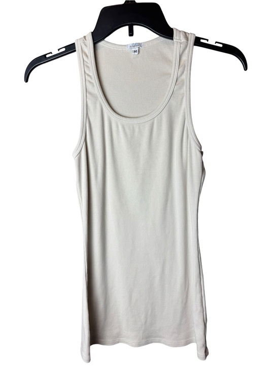 Pj Harlow Tops - PJ Harlow Cream Ribbed Racerback Tank Top M